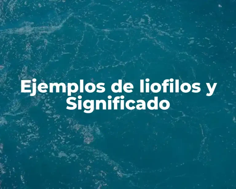 Ejemplos de liofilos y Significado