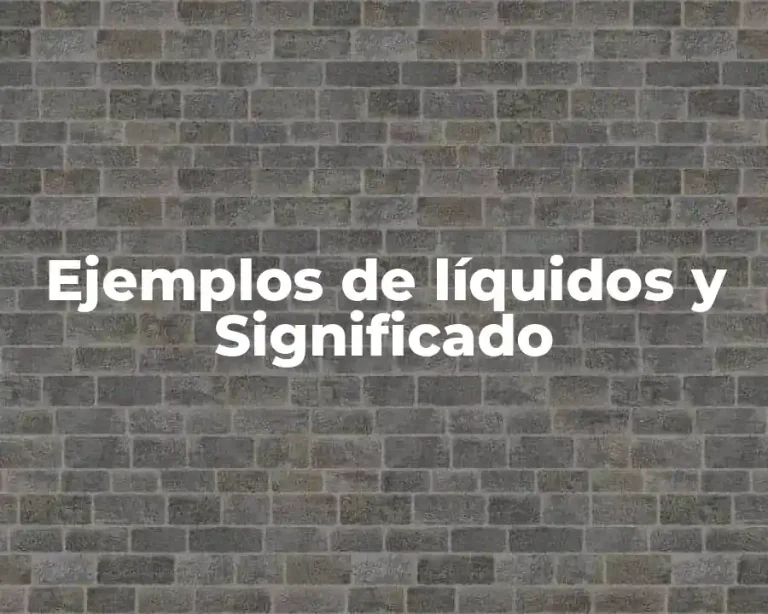 Ejemplos de líquidos y Significado