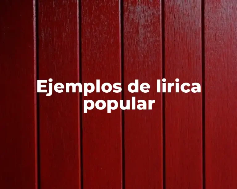 Ejemplos de lirica popular
