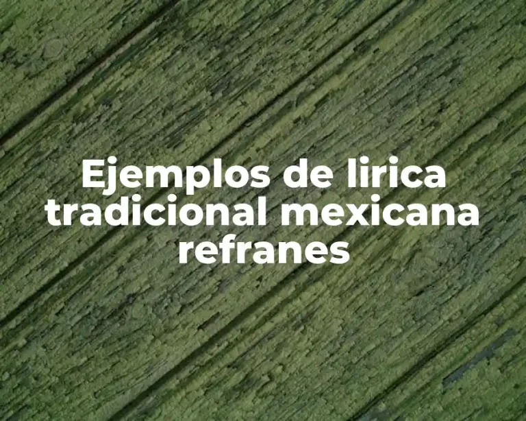 Ejemplos de lirica tradicional mexicana refranes