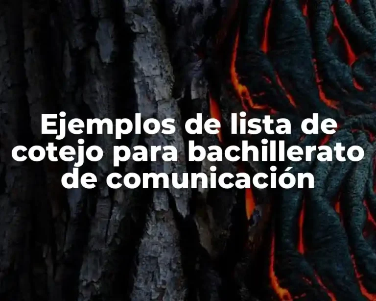 Ejemplos de lista de cotejo para bachillerato de comunicación