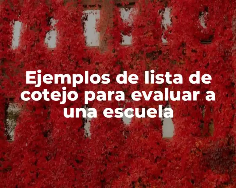 Ejemplos de lista de cotejo para evaluar a una escuela
