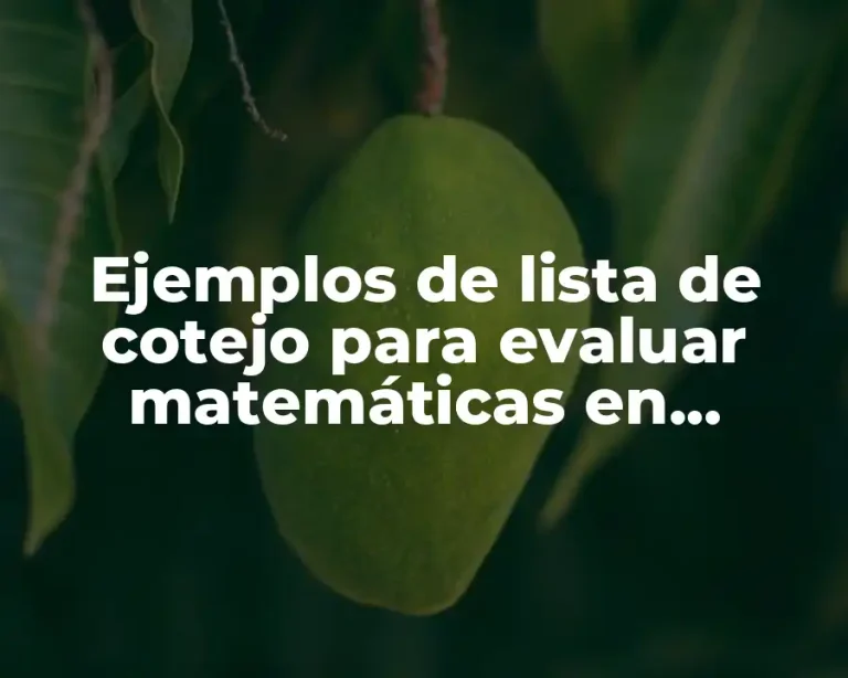 Ejemplos de lista de cotejo para evaluar matemáticas en secundaria