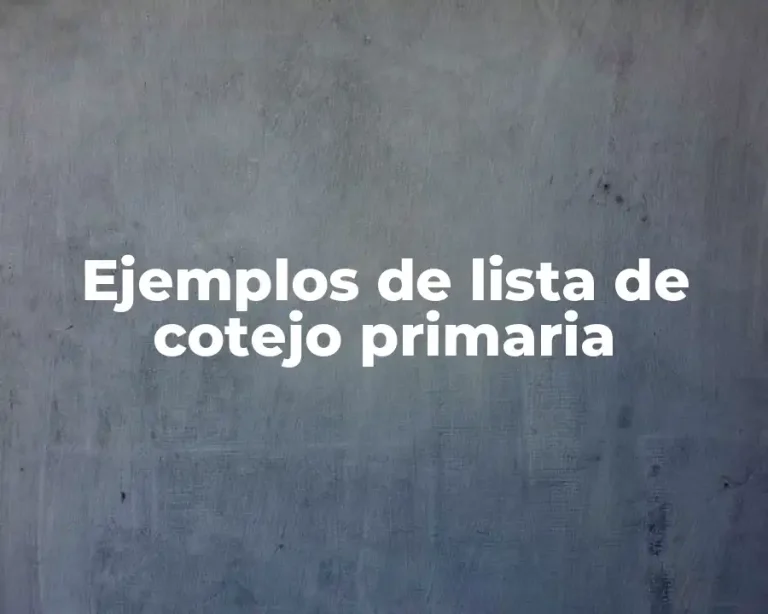 Ejemplos de lista de cotejo primaria