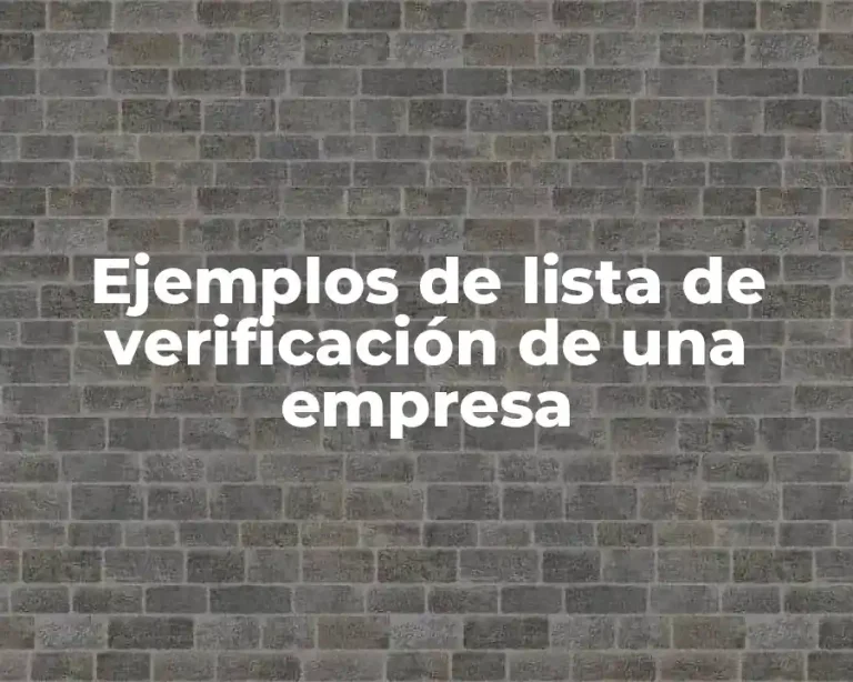 Ejemplos de lista de verificación de una empresa