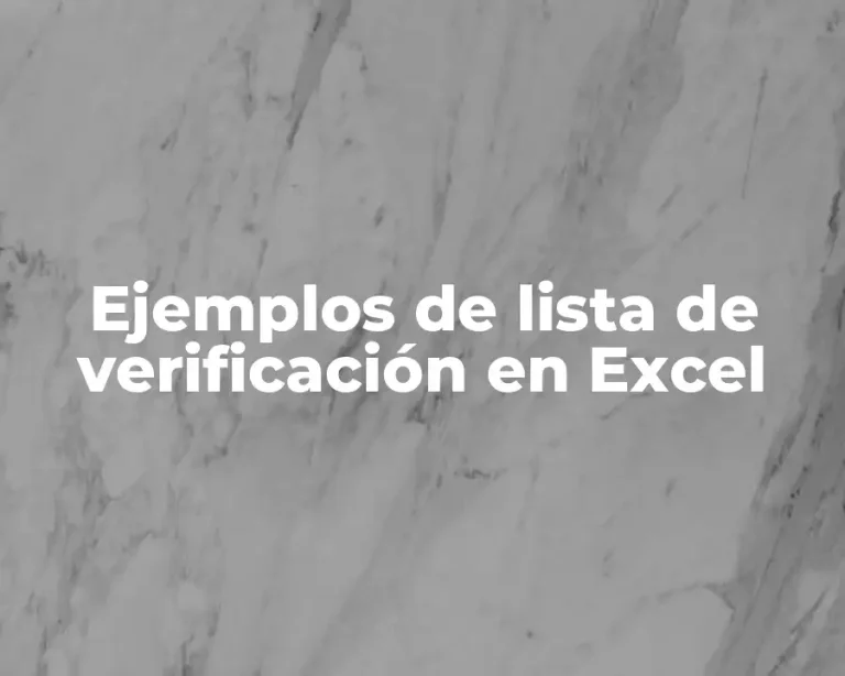 Ejemplos de lista de verificación en Excel