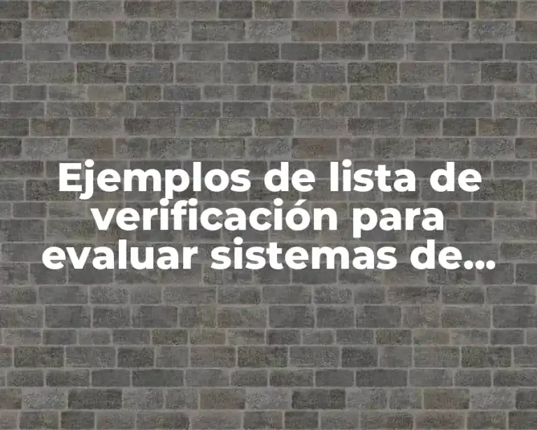 Ejemplos de lista de verificación para evaluar sistemas de ecuaciones