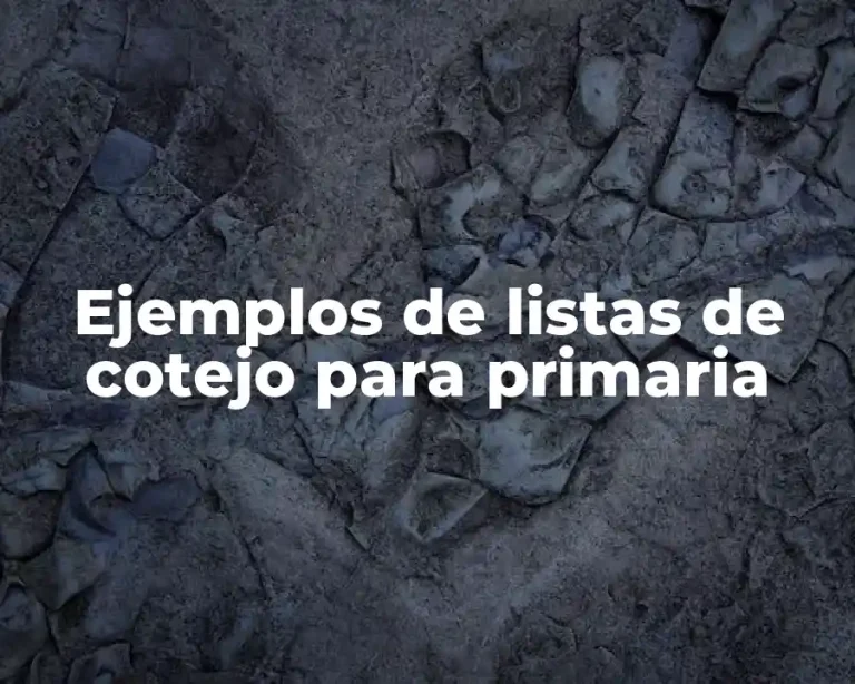 Ejemplos de listas de cotejo para primaria