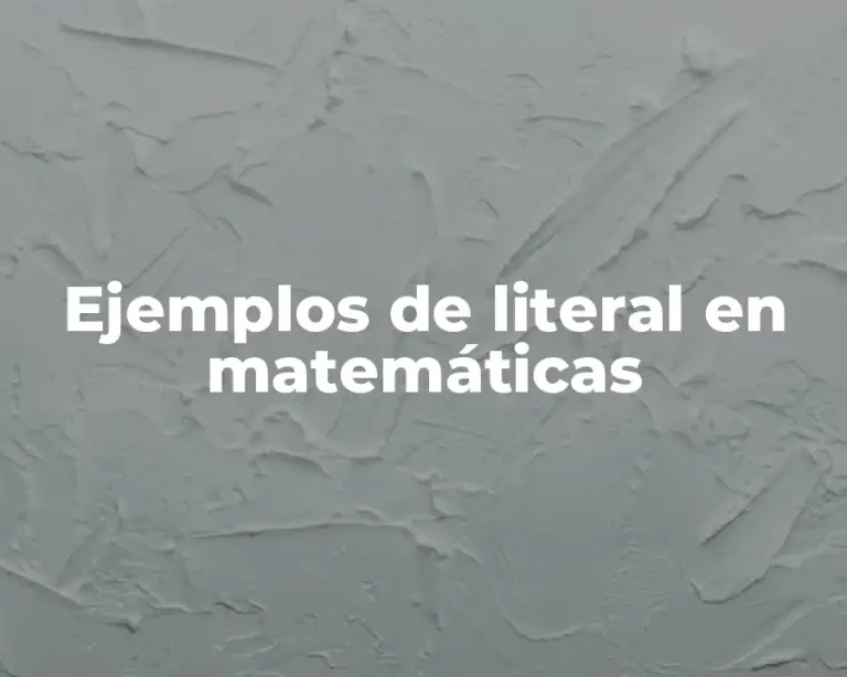 Ejemplos de literal en matemáticas