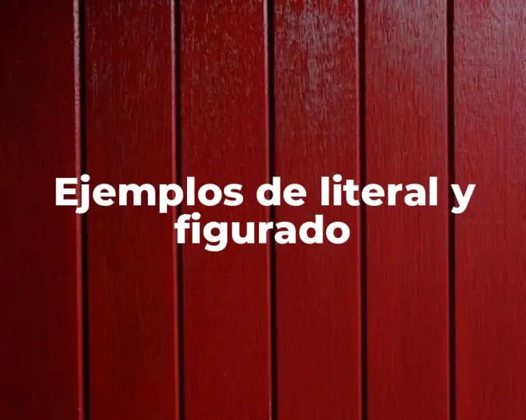 Ejemplos de literal y figurado