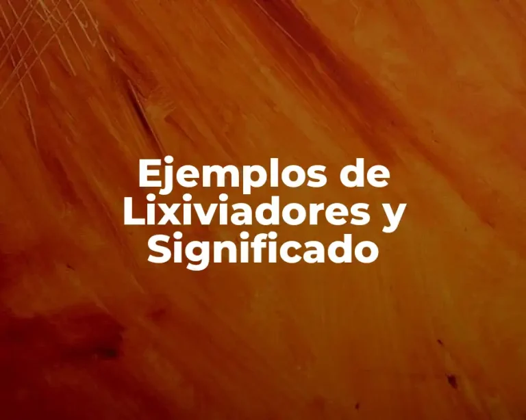 Ejemplos de Lixiviadores y Significado