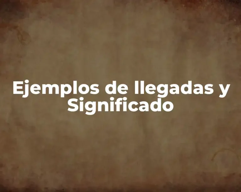 Ejemplos de llegadas y Significado