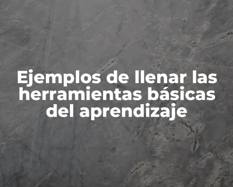 Ejemplos de llenar las herramientas básicas del aprendizaje