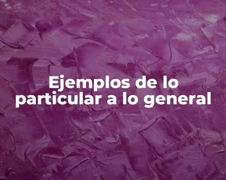 Ejemplos de lo particular a lo general