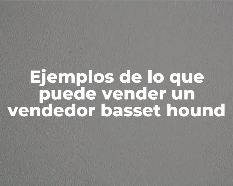 Ejemplos de lo que puede vender un vendedor basset hound