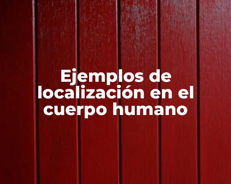 Ejemplos de localización en el cuerpo humano
