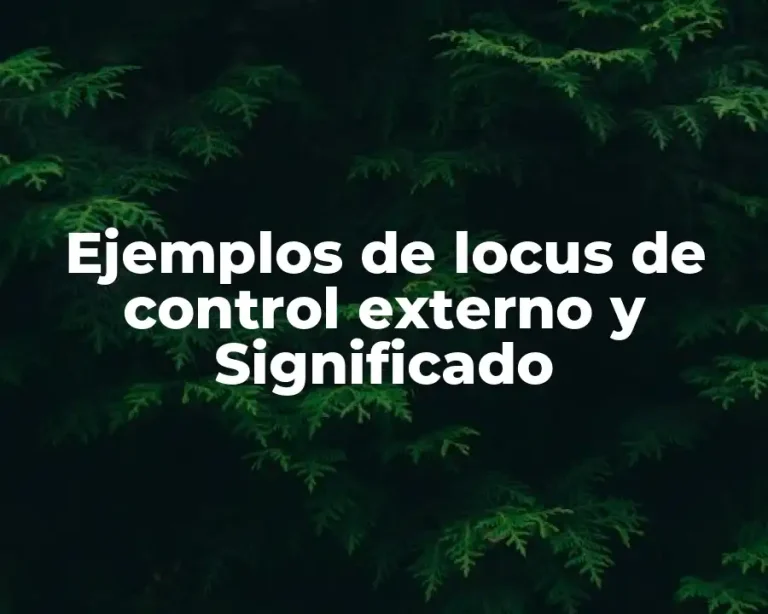 Ejemplos de locus de control externo y Significado