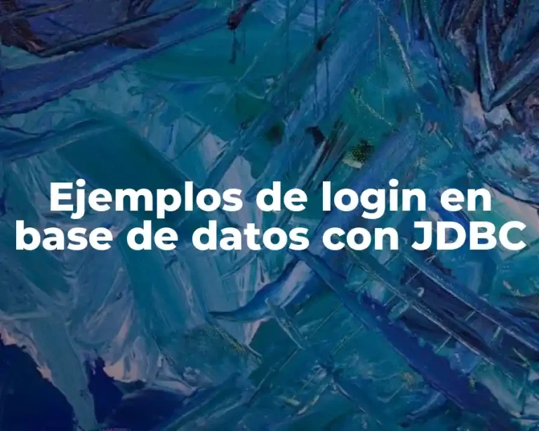 Ejemplos de login en base de datos con JDBC