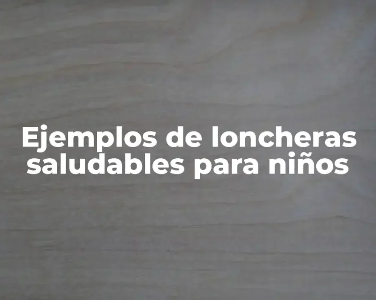 Ejemplos de loncheras saludables para niños