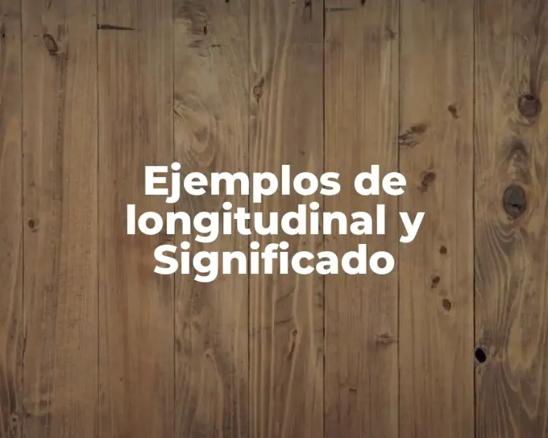 Ejemplos de longitudinal y Significado