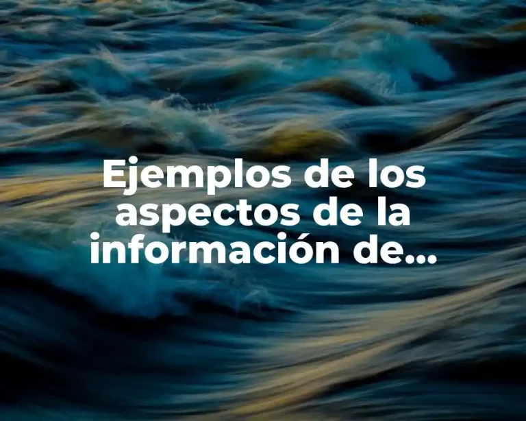 Ejemplos de los aspectos de la información de compras