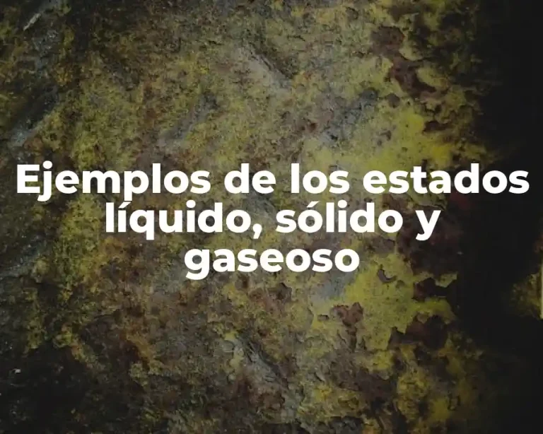 Ejemplos de los estados líquido, sólido y gaseoso