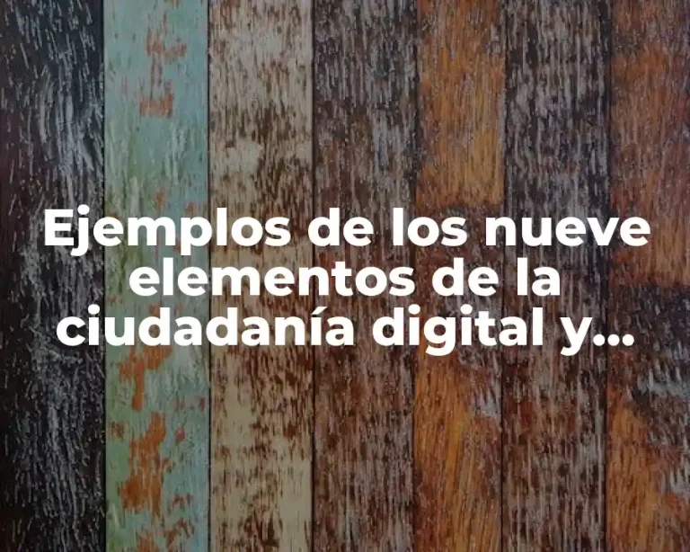 Ejemplos de los nueve elementos de la ciudadanía digital y Significado