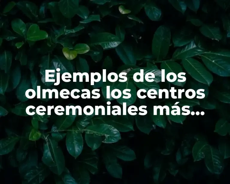 Ejemplos de los olmecas los centros ceremoniales más importantes
