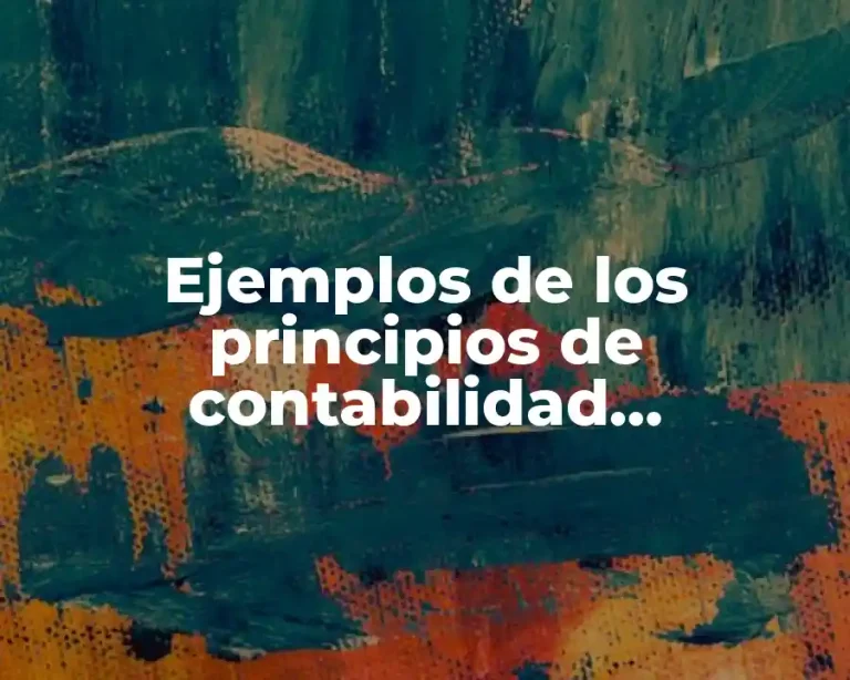 Ejemplos de los principios de contabilidad generalmente aceptados