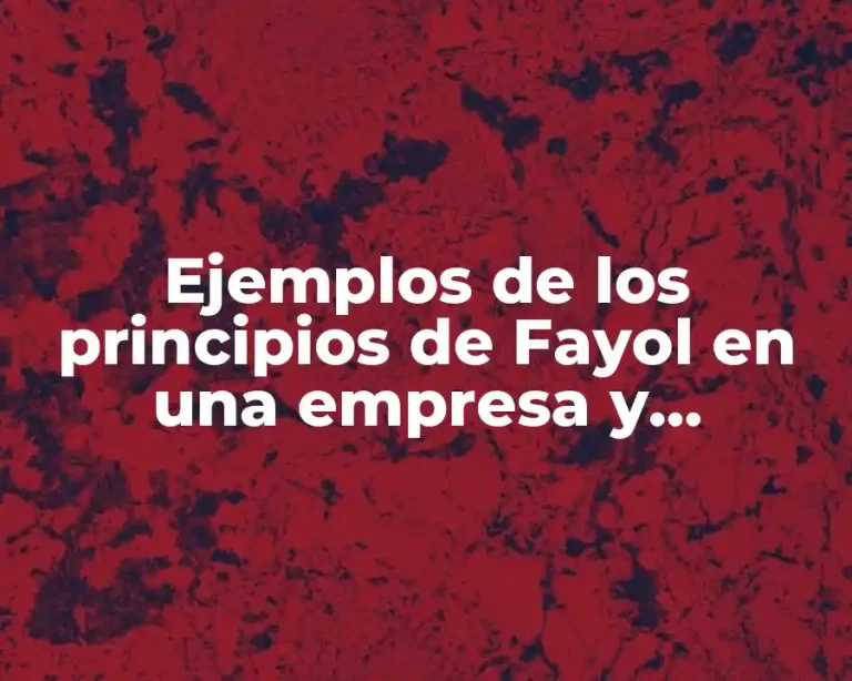 Ejemplos de los principios de Fayol en una empresa y Significado
