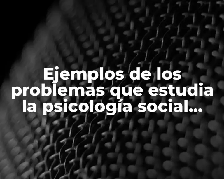 Ejemplos de los problemas que estudia la psicología social comunitaria