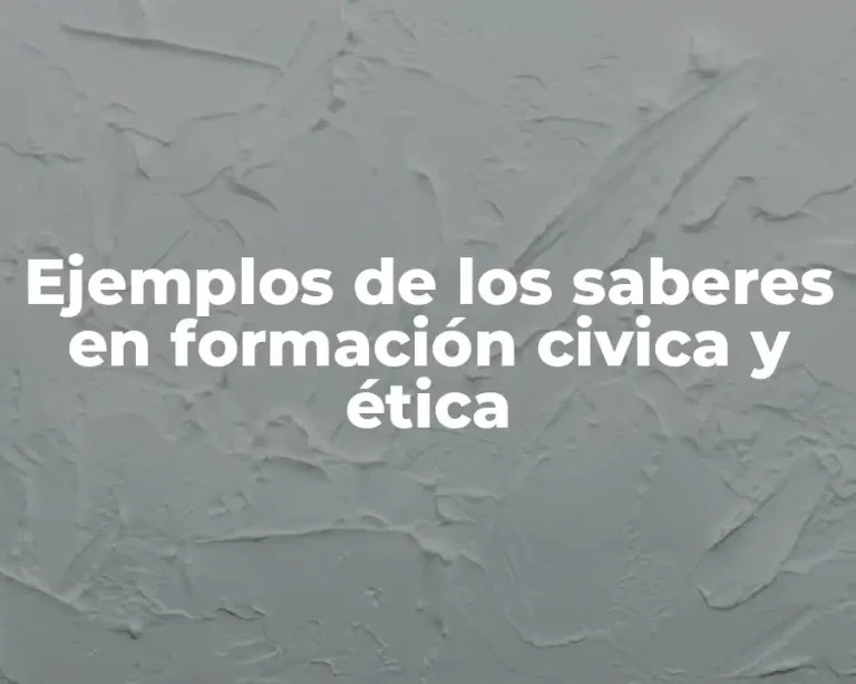 Ejemplos de los saberes en formación civica y ética
