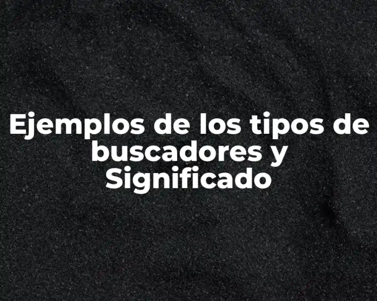 Ejemplos de los tipos de buscadores y Significado