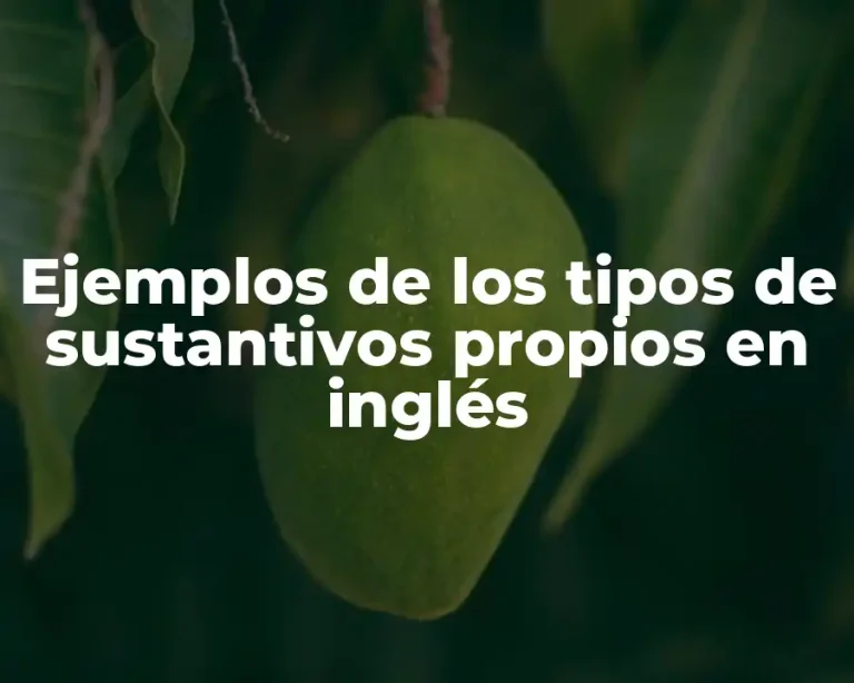 Ejemplos de los tipos de sustantivos propios en inglés