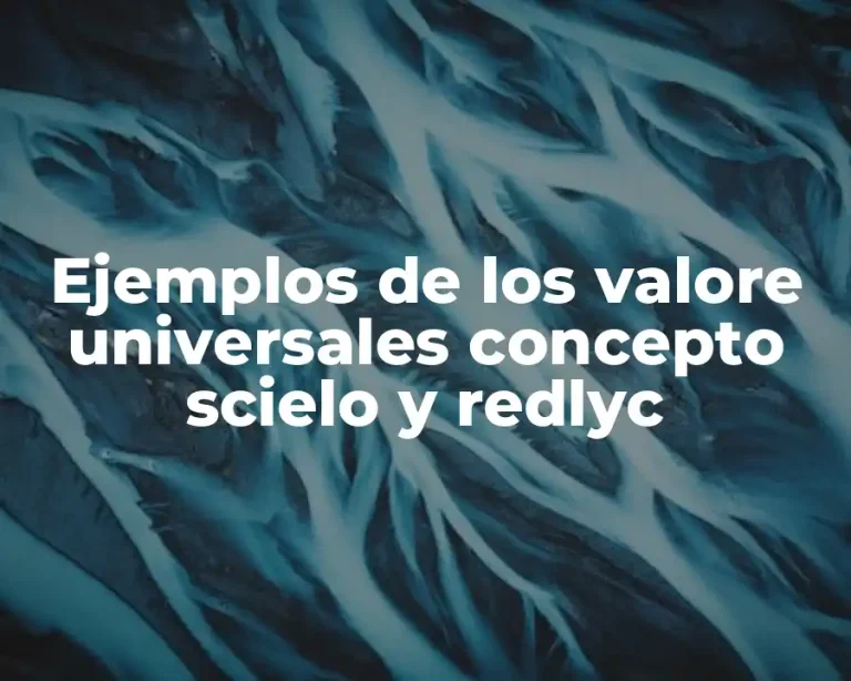 Ejemplos de los valore universales concepto scielo y redlyc