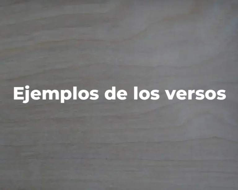 Ejemplos de los versos
