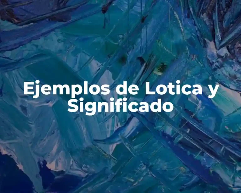 Ejemplos de Lotica y Significado