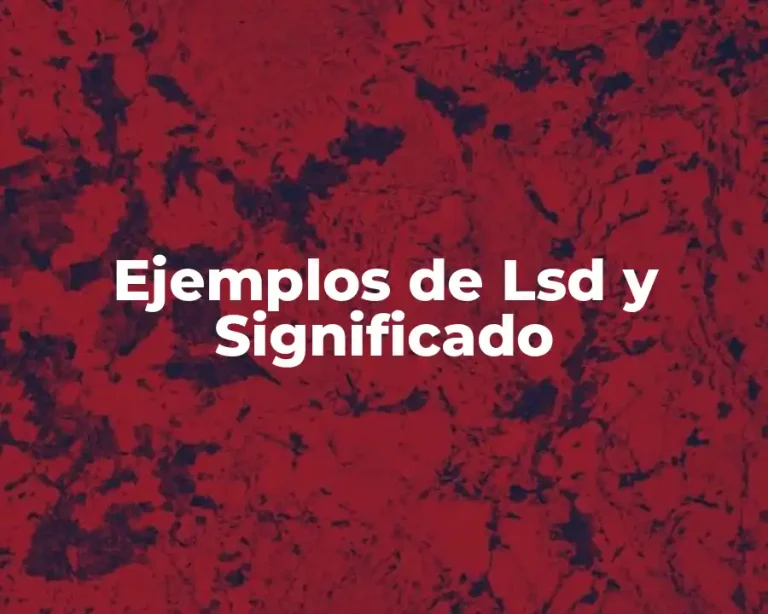 Ejemplos de Lsd y Significado