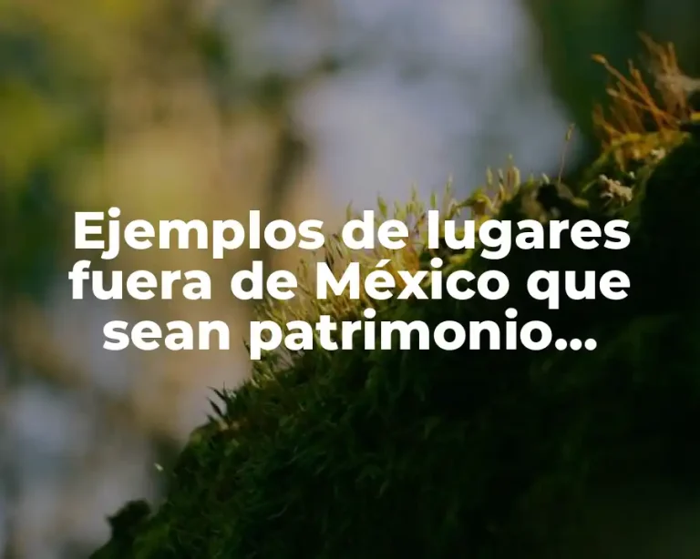 Ejemplos de lugares fuera de México que sean patrimonio cultural