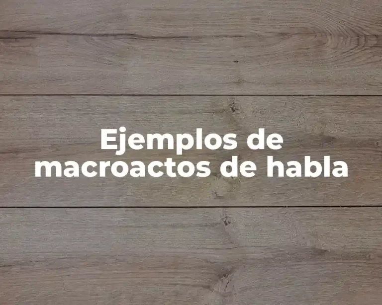 Ejemplos de macroactos de habla