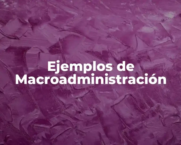 Ejemplos de Macroadministración