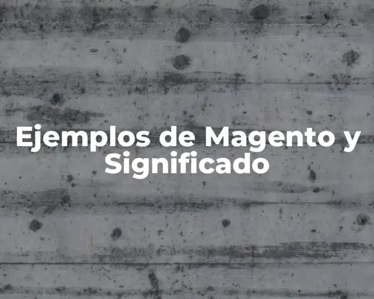 Ejemplos de Magento y Significado