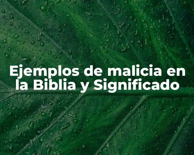 Ejemplos de malicia en la Biblia y Significado