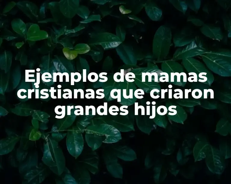 Ejemplos de mamas cristianas que criaron grandes hijos