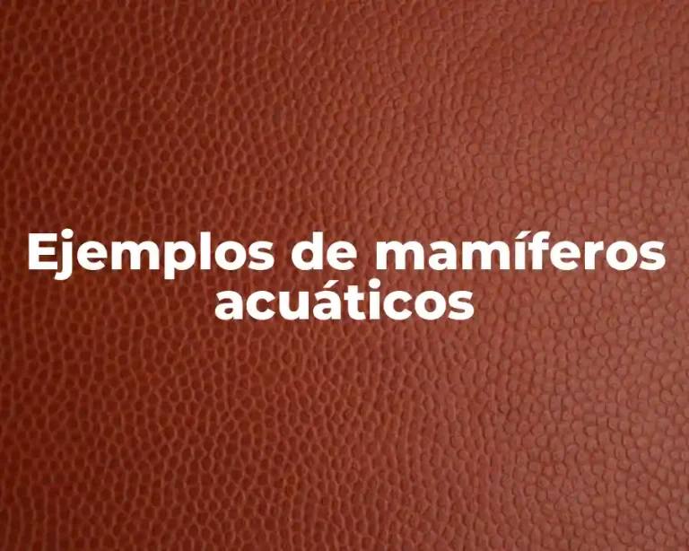 Ejemplos de mamíferos acuáticos