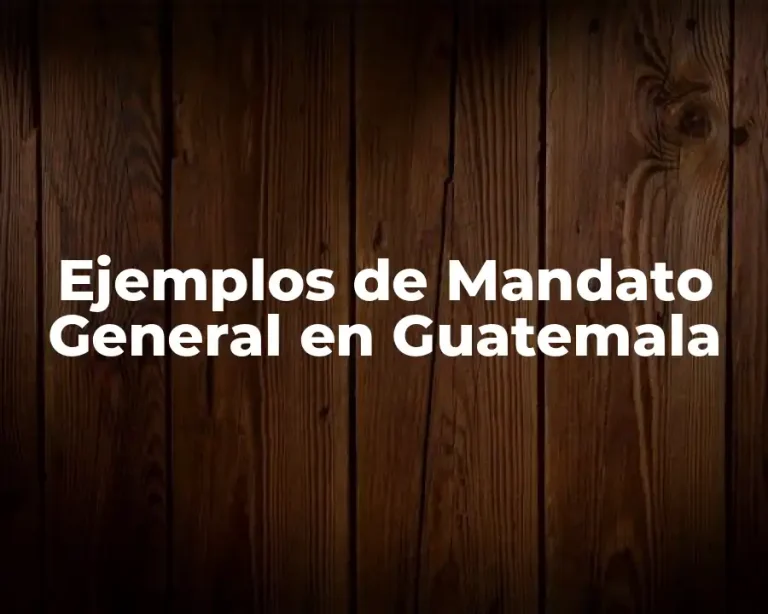 Ejemplos de Mandato General en Guatemala