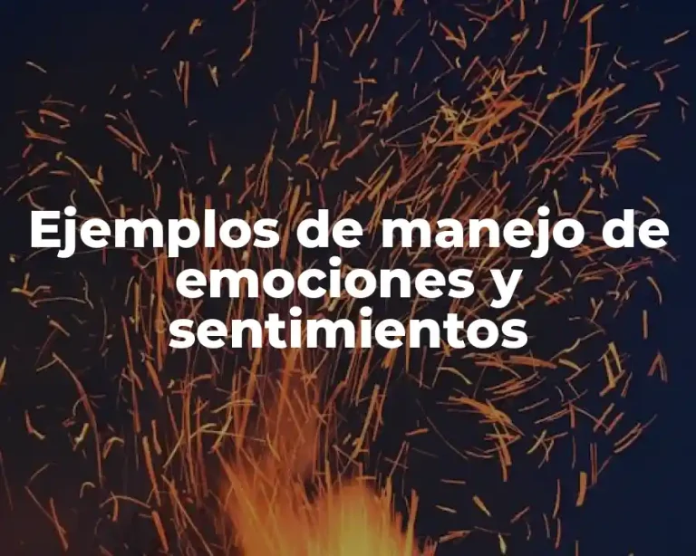 Ejemplos de manejo de emociones y sentimientos