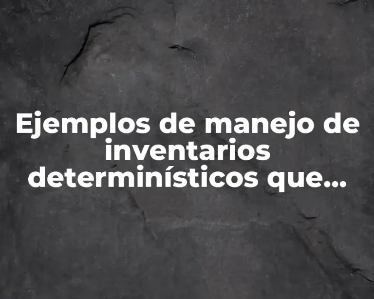 Ejemplos de manejo de inventarios determinísticos que incluyan stock