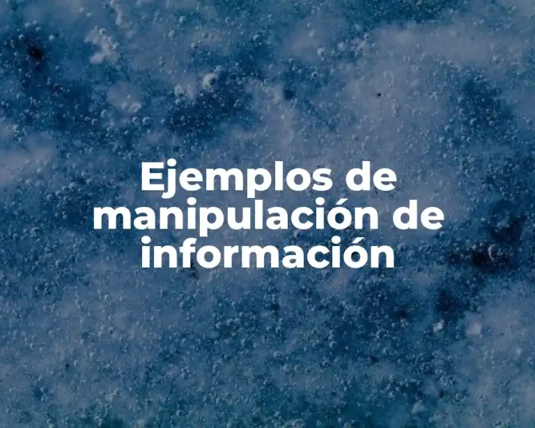Ejemplos de manipulación de información