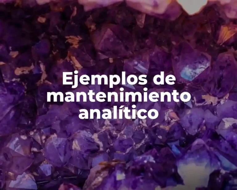 Ejemplos de mantenimiento analítico